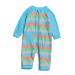 BONVERANO Baby Boys Swimsuit Toddler Bathing Suit Full-Length Zipper One Piece Swimwear with UPF 50+ Sun Protection 6-9 Months Stripe 3