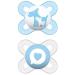 MAM Skin Soft Silicone Mini Pacifier Set for 0-2 Mo - Blue Colors | 4 Pacifiers & Sterilized Transport Boxes - Ideal for Babies - Buy Online on GoSupps.com