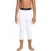 LEAO Youth Boys 3/4 Compression Pants with Knee Pads Cool Dry Basketball Tights Sports Capri Leggings White Small - Buy Online on GoSupps.com