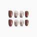 SINHOT Medium Coffin Press on Nails - Brown Gradient Acrylic with Glitter - 24 pcs - Buy Online on GoSupps.com