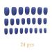 Buy Sethain Matt Oval Blue False Nail Tips - 24 Medium Press-On Fingernails for Women & Girls - Complete Cover - Buy Online on GoSupps.com