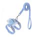 HAZARA Cute bee decorated escape-proof cat carrier anti-breakaway cat leash for outings adjustable cat leash chest and back cat leash-blue||M blue M