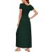 YUNDAI Women's Maternity Maxi Dress - Floral Loose Long Dress with Pocket in Dark Green - Short Sleeve, Plus Size (M) - Buy Online on GoSupps.com