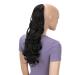 CAISHA 50cm Hairpiece Ponytail Braid Hair Extension With 2 Bands Ponytail Curly Black Brown HC13-1 black brown #1/2 HC13-1
