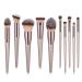 Champagne Gold 10-Piece Makeup Brush Set - Lip Powder & Foundation Brushes for Flawless Application | International Shipping Available - Buy Online on GoSupps.com