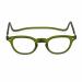 Contacta lock reading glasses for men and women glasses with magnetic rigid collar and adjustable sticks color green diopters +3.00 pack with glasses holder 33 g