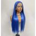 VEBONNY Royal Blue Synthetic Lace Front Wig - Silky Long Straight Hair for Women | Midnight Sapphire -825 - Buy Online on GoSupps.com