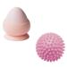 Pink triggerpunkt presser fascia ball massage device for muscle pain and tension of the shoulder neck poor -removable trigger point handle with suction cup +pink hedgehog ball