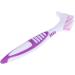Libcflcc Double-Sided Dentures Toothbrush - Ergonomic Design for False Teeth Care | Multi-Layered Bristles & Zigzag Pattern in Sunset Chevron - Ideal for Home Use - Buy Online on GoSupps.com