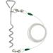 Petest 40.6 cm Spiral Pile with 4.6 m Reflective Cable for Medium Dogs up to 27.2 kg | Durable Dark Green/Silver Design - Buy Online on GoSupps.com