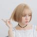 BGHJUE Wig short hair female air thin bangs BOBO head short straight hair fluffy realistic wig