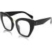 FEISEDY Oversized Blue Light Blocking Glasses for Women - Retro Cateye Computer Glasses B4107 - Black 65cm - Shop Internationally - Buy Online on GoSupps.com