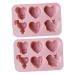 Alipis 2pcs Heart Chocolate Mold DIY Candle Mould Heart Shaped Dessert Mold Tray Mousse Pink