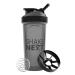 Shakenext |Proteinshaker bottle 700ml with mixing ball stainless steel + blend for fitness protein & protein shakes - discharge -proof lid with loop dishwasher -safe fits in cup holder (black) Special |Black