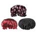 Shower hood women 3 pack Double-lying waterproof bathing cap reusable bath hood with rubber band bathroom hat for girls spa salon bathroom accessories Style 2