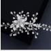 BSLVWG Flower Bride Wedding Hair Comb Slides Silver Crystal Hair Piece Bridal Hair Accessories for Women and Girls