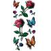 TAFLY 5 Sheets 3D Ladies Body Art Sticker Sexy Butterfly Rose+Butterfly Temporary Tattoo