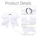 8 Jumbo Large White Cheer Bow Ponytail Holders Pack with Elastic Band - Set of 21 for Cheerleading & Sports - Buy Online on GoSupps.com
