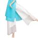 Women's Classical Dance Costume Sheer Flowy Hanfu Top Side Split Wide Leg Pants Chinese Folk Dance Wear 507# White Pants Medium