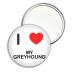 I Love My Greyhound - 77mm Round Compact Mirror