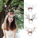 Deer Antler Flower Crown Headband - Halloween & Christmas Props - Light Brown - Buy Online on GoSupps.com