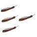 Frcolor 4 pieces of hairdresser for men blade holder made of stainless steel men Razor supply hairdresser made of stainless steel hairdressing razor safety razor manual wood