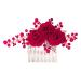 Beaupretty Compact Bride Wedding Hair Comb Reusable Hair Decor Rose Hair Comb Decoration