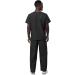 Sivvan Unisex Scrubs Set - V-Neck Top & Drawstring Pants, Medium Black - Buy Online on GoSupps.com