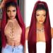 Topwigy 24 Ombre Red Long Straight Synthetic Hair Wig | Heat-Resistant Lace Front Wig for Black Women with Black Roots - Buy Online on GoSupps.com