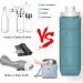 20oz Dark Green Collapsible Water Bottle | Leakproof & Reusable | BPA-Free Silicone | Portable for Gym, Camping & Travel - Buy Online on GoSupps.com