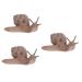Beaupretty 3 Pcs Escargot Micro Paysage R cipient en Verre pour Mini Sculpture D'Escargot Escargot Jardin Statue Escargot Terrarium D cor en Plastique D coration De Bureau Escargot Mod le 9x4cmx3pcs Caf x3pcs