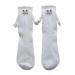 Hatleues Men Women Couple Socks Magnetic Holding Hands Socks Mid-tube Funny Couple Socks Elastic Matching Socks for Couples White 1pc 1pc White