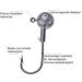 Goture 50-Piece Jig Head Fishing Hook Set - Sharp Rubber Fish Hooks for Carp & Jigs Multiple Weights Available - Buy Online on GoSupps.com