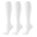 Hycoprot 3 pairs of compression stockings for women and men compression socks Support stockings 15-20 mmHg running stockings compression for fitness flight sports running cycling travel white L-XL