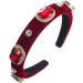 Crystal Rhinestone Headbands Embellished Headband Velvet Padded Wide Hairbands Party Wedding Headpiece Hair Accessories for Women (CCryRed) - Buy Online on GoSupps.com