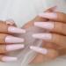 Sakura Pink Press On Nails - Long Coffin Glossy Finish Acrylic Faux Ongles - 24pcs Set | International Shipping Available - Buy Online on GoSupps.com