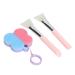 Qukaim Silicone Face Scrubber Facial Mask Brush Silicone Face Scrubber Set with Facial Mask Brush Blue Pink Skincare Tools Hanging Ring.