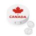 Canada Flag Maple Round Case For Contact Lens Kit Storage Box with Mirror Printed