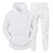 Hanxiulin men's training suit leisure access casual zipper training suit autumn and winter leisure clothes men jogging suit sweatshirt pants white xl