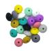 Arakierst 30pcs Silicone Abacus Pearl Bead 12mm Silicone Flat Spacer Beads for Pacifier Chain DIY Beading Mom Nursing Necklace Accessories