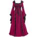 Robe m di vale pour femme - Robe maxi gothique lacets - Costume de carnaval - Robe de cocktail - Robe de sorci re victorienne - Robe de soir e - Robe de bal - Cosplay XL Rouge