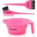 Hair Dye Coloring Kit, Includes Hair Color Mixing Bowl, Tinting Brushes, Sharp Tail Comb for Hair Dyeing, DIY Hairdressing Tools Set of 3 at Home or Salon Elegant Pink