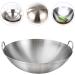 DELURA Japanese Wok Chinese Cooking Pot Kitchen Frying Pan Stainless Steel Pan Cooking Pan with Handle Frying Pan Wok Pan Stainless Steel Cooking Utensils (Color : Silver Size : 32X32CM) 32X32CM Silver - Buy Online on GoSupps.com
