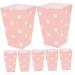 HOMSFOU 24pcs Boxes Popcorn Holder Popcorn Cartons Container Stripe medium Pink