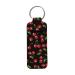 Lip Balm Keyring for Women Girls Clip on Elastic Chapstick Sleeves Cherry