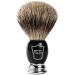 Parker Safety Razor, Premium 3 Band Pure Badger Shaving Brush with Stand Included - Packaged in a Gift Box - Generate a Thick & Luxurious Lather with Your Favorite Shave Soap - Black & Chrome Handle