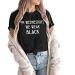 On Wednesday We Wear Black Tee Shirt Women's Funny Letter Print Round Neck Short Sleeve Top Girl Sleeve Black Medium