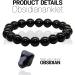 Black Obsidian Slimming Foot Chains - Anti-Swelling & Lymphatic Drainage Therapy - Natural Magnetic Bracelet Set (3/5/8/10 Pieces) | Anti-Varicose Solutions - Buy Online on GoSupps.com
