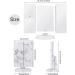 Large Tri-Fold Makeup Vanity Mirror with Lights - 72 LED, 3 Color Lighting, 1x 2X 5X 10x Magnification, Touch Screen Switch - Dual Power Supply - Marble - Buy Online on GoSupps.com