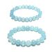 Gracefulhat Feng Shui Gemstones Jewelry for Men | Spritual Root Chakra Crystal Gift | Bring Luck & Wealth | Relief Stress & Anxiety Aquamarine Bracelet Set